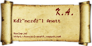 Könczöl Anett névjegykártya